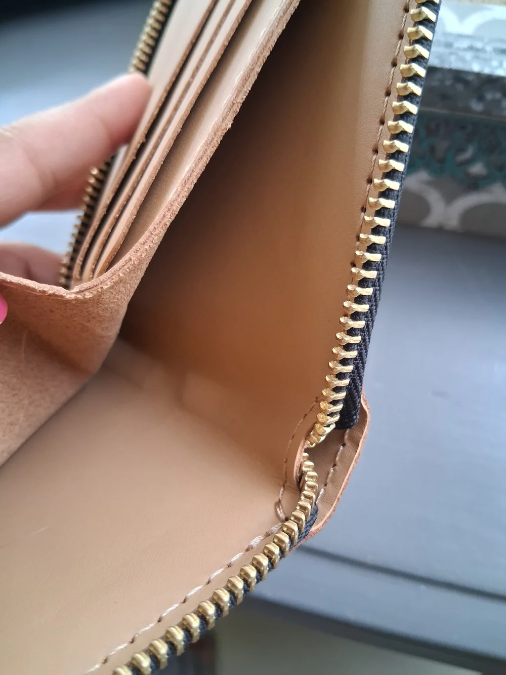 Portland Leather Brown Leather Zip Wallet for Unisex